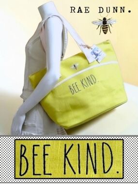 Rae Dunn Yellow 'Bee Kind' Canvas Tote